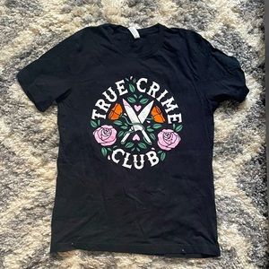Womens True Crime Club graphic T-shirt